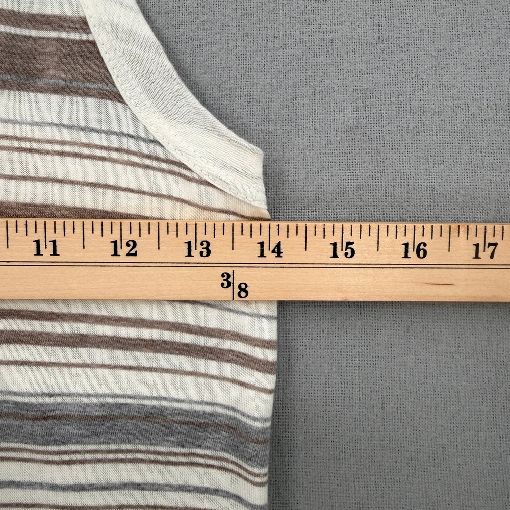 ENZA COSTA Striped Racerback Tank Top Women XS White Brown Gray Quiet Luxury NEW - Picture 3 of 14